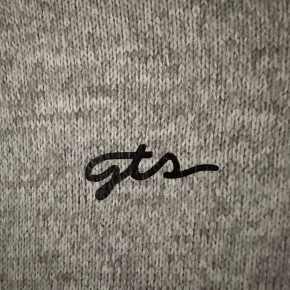 GTS Heather gray sweater fleece pullover 1/4 zip with kangaroo front pocket M - Picture 3 of 14